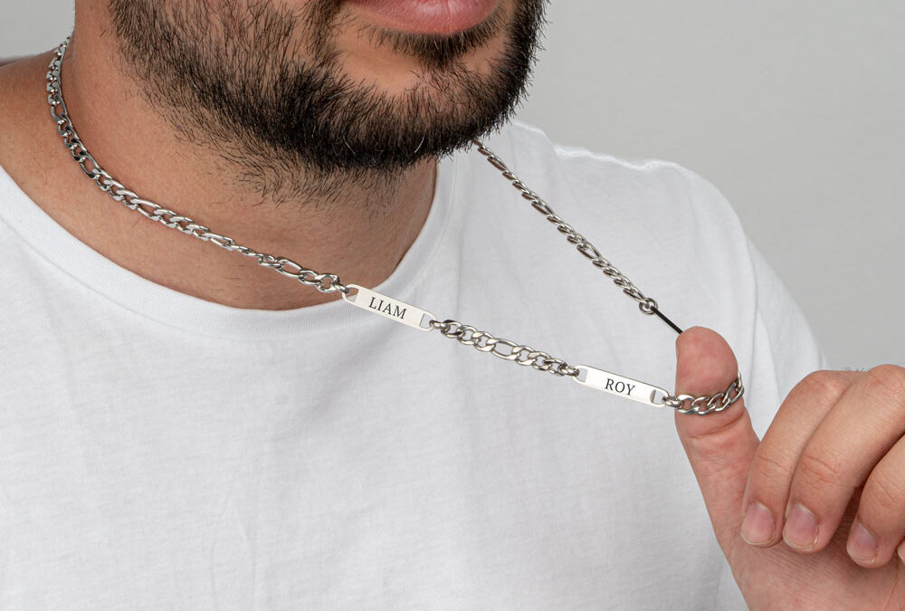 Idée cadeau Noël: chaîne personnalisée pour homme